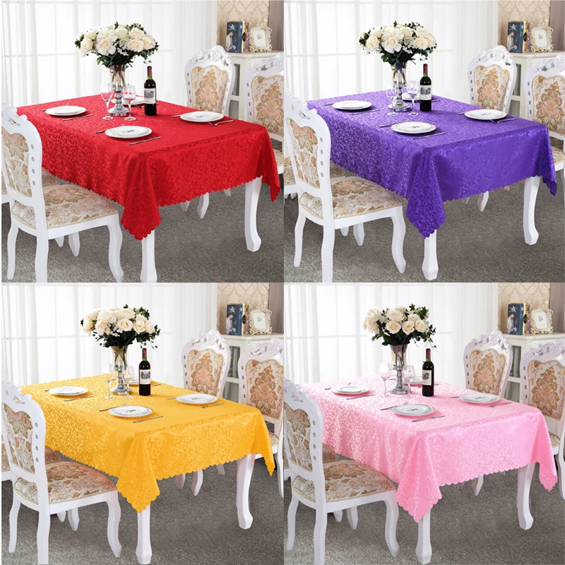 Eco-friendly Rectangle Jacquard Tablecloth Fabric For Weddin