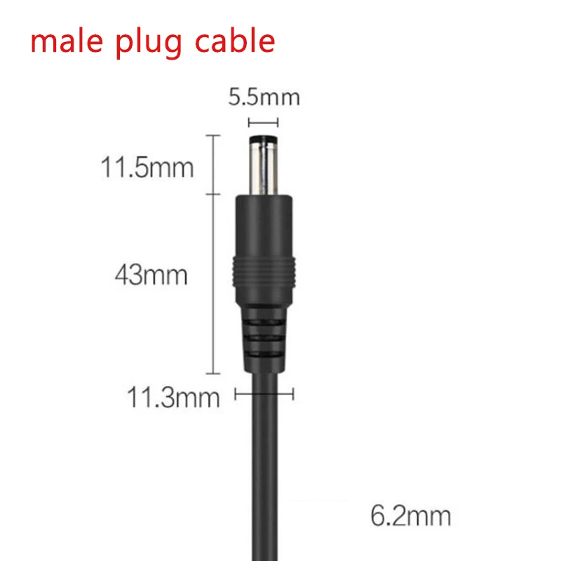 Фото Кабель-разъем питания постоянного тока 30 см, 16awg, 2,1x5,5 мм, медный провод, ток 10 А, для светодиодных лент, камер видеонаблюдения, A3 №3