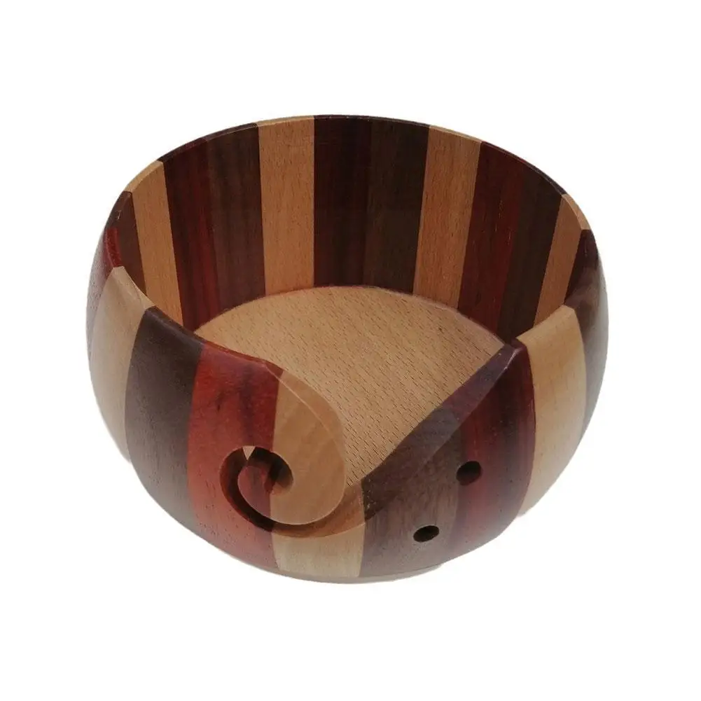 

Wooden Yarn Bowl Handmade Knitting Storage Basket Organizer Vintage Storage Wool Supplies Crochet Sewing Textile Storage Bo I7u6