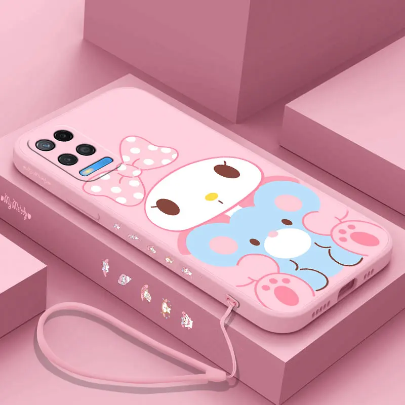 

Pink My Melody Phone Case For OPPO A7X A53 AX5 A93 A94 A35 A95 A12 A15 A15S A16 A16K A8 A72 2020 Reno 7Z 6Z 5Z F19 4G 5G Cover