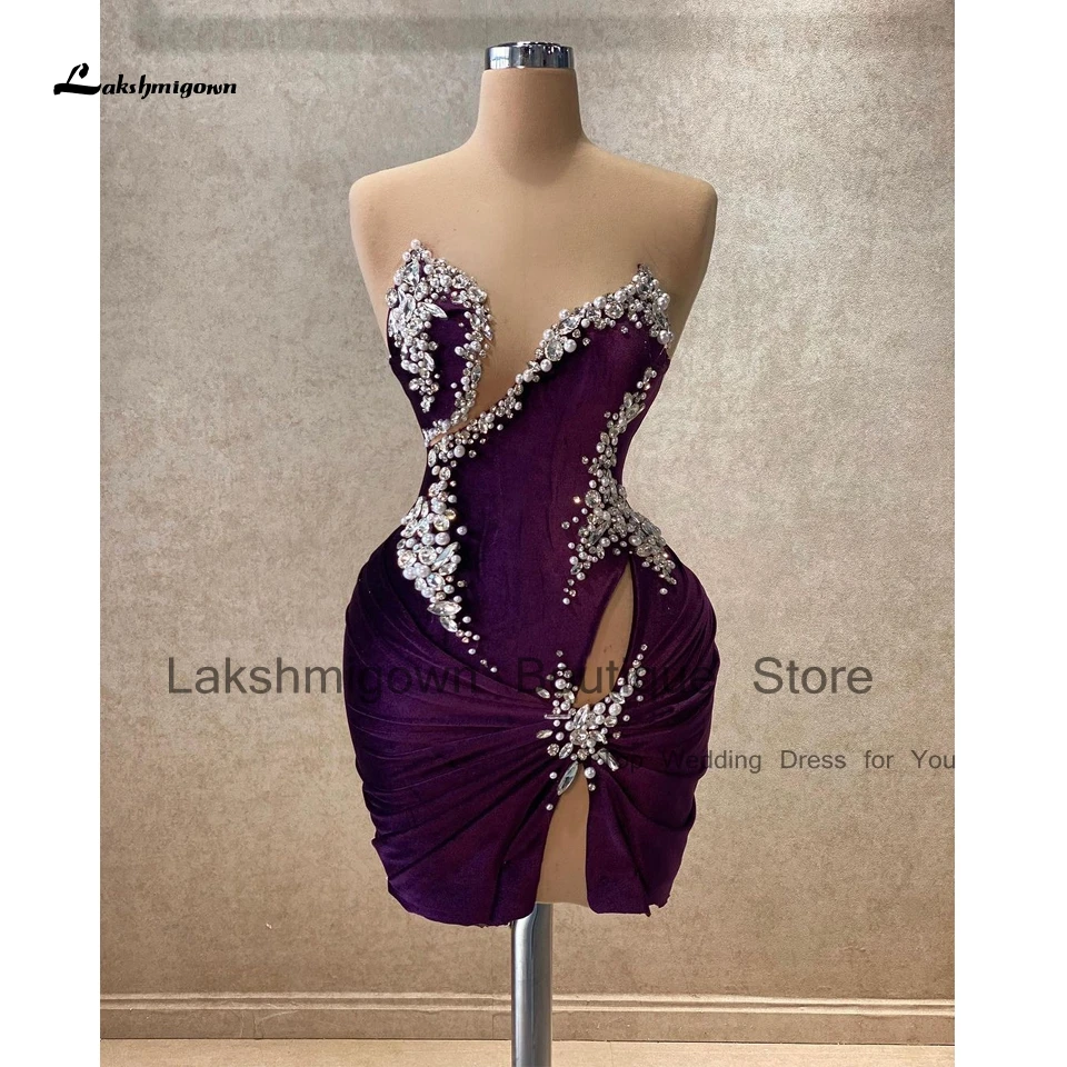 Lakshmigown пикантное женское фиолетовое короткое платье для особых случаев 2024 Vestidos