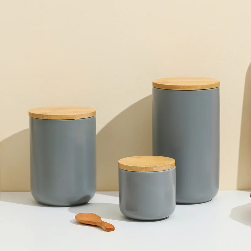

Nordic Cold Gray Storage Jars Ceramic Tea Tins Sealed Jars Coffee Jars Miscellaneous Grains Jars Kitchen Storage Jars Candy Jars