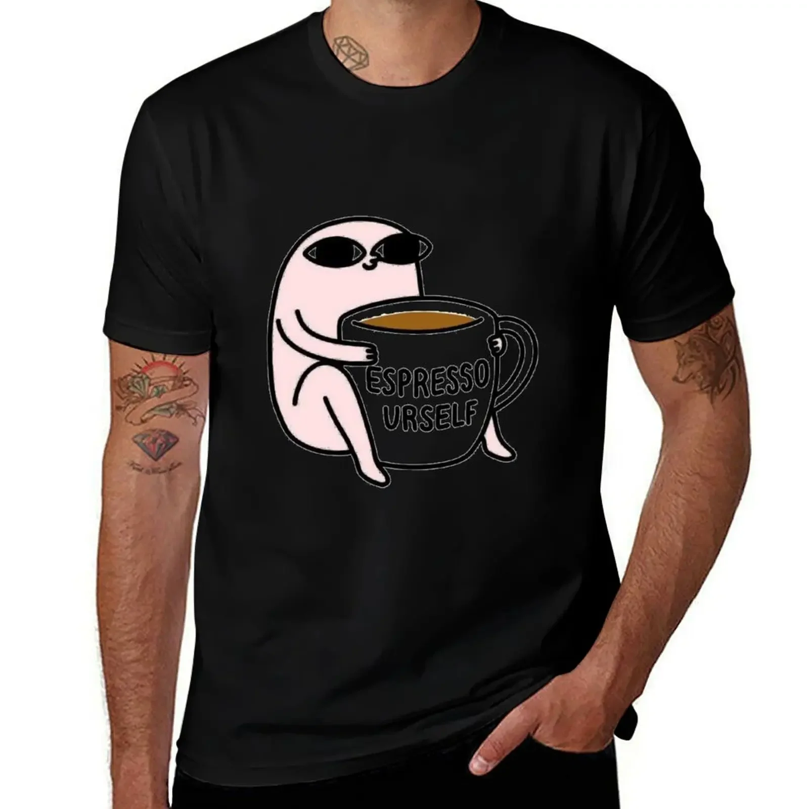 Ketnipz Espresso Urself Футболка больших размеров винтажная мужская одежда