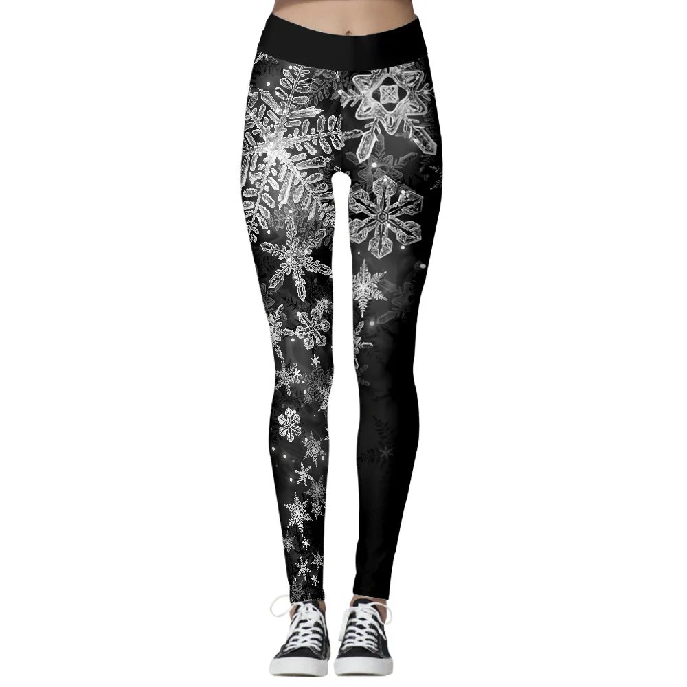 2022 Women's Christmas Santa Claus Snowman Party Leggings Skinny Pants for Yoga Running Pilates Gym Yoga Pants