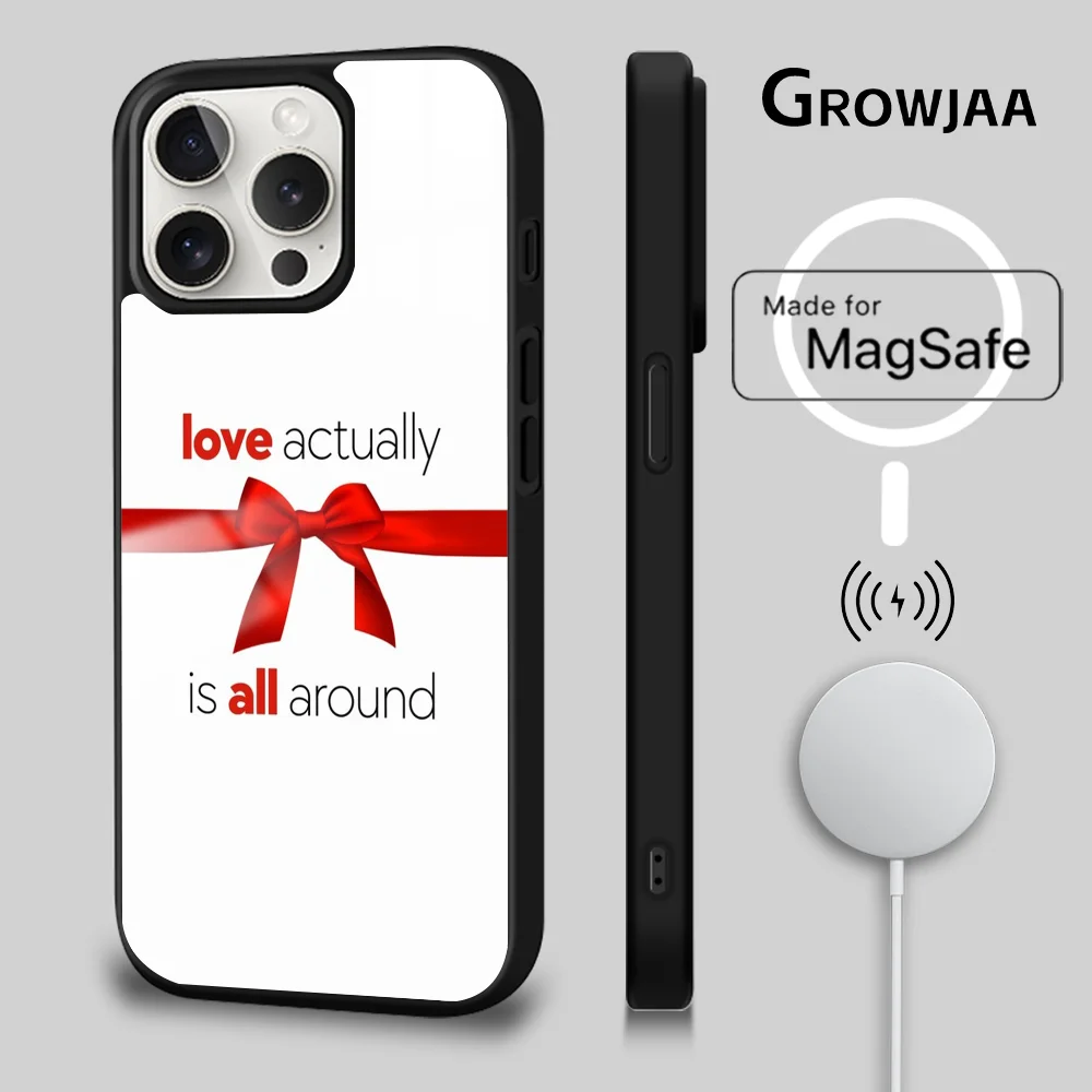 L-Love A-ActuallyS Phone Case For IPhone 16 15 14 13 12 11 Pro Max Plus Mini Magsafe Mirror Wireless Magnetic Cover