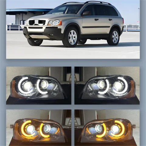 1 шт. передняя светодиодная фара автомобиля для Volvo XC90 2004-2013, прозрачная светодиодная фара