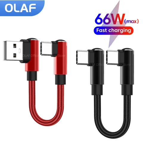 Короткий кабель USB C/Type C 0,25 м/0,5 м, колено 90 градусов, USB A/Type C к USB C, кабель для передачи данных для Iphone 15 16 Xiaomi Samsung Power Bank