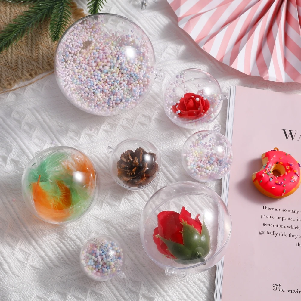 

DIY Plastic ball Pendants Fillable Colorful Foam Ball Confetti Christmas Tree Decorations Children's Toys Wedding Party Supplies