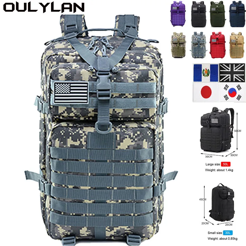 

Oulylan Rucksacks 30L/50L 900D Nylon Tactical Backpack Waterproof Trekking Hunting Bag Outdoor Military Tactical Camping Bags