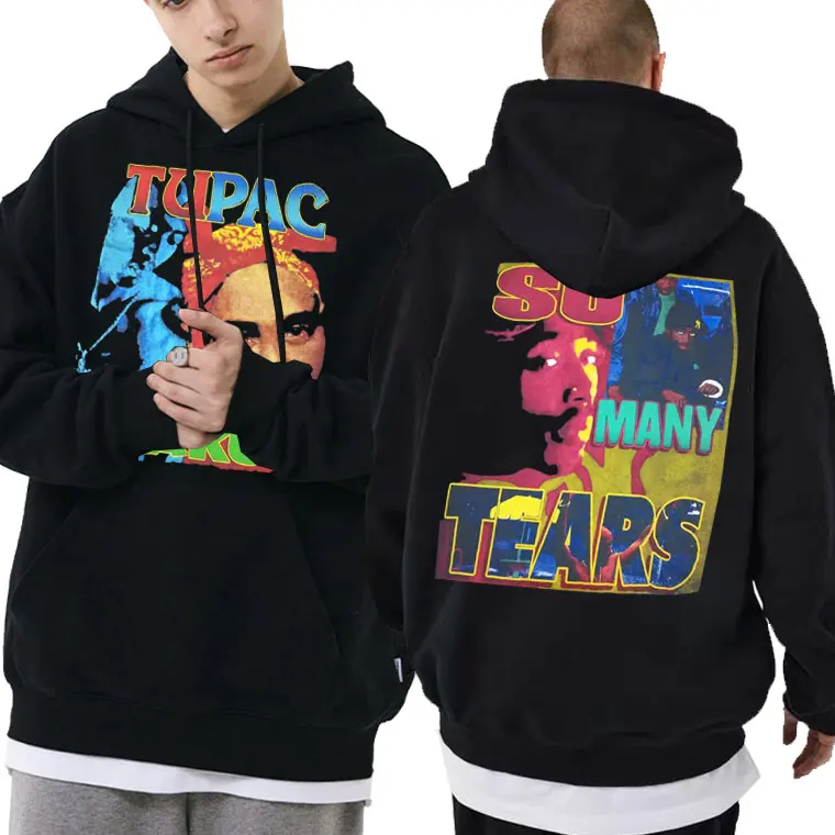 

Rapper Tupac 2Pac Shakur So Many Tears Graphic Hoodie Tops Men Women Oversized Hip Hop Pullover Men's Spring Autumn Sweatshirt