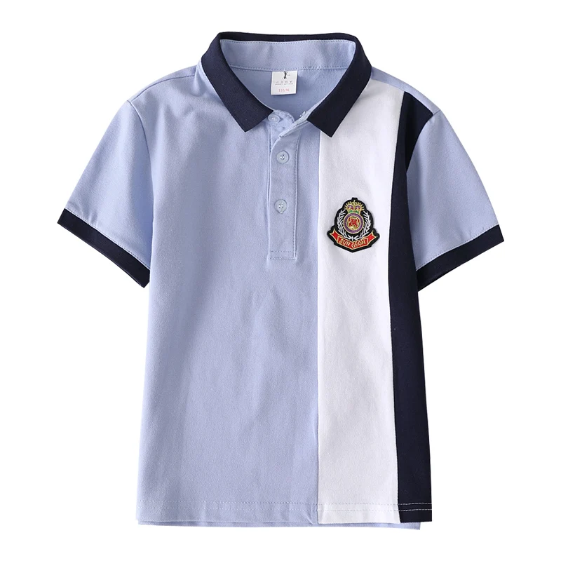 

T Shirt Kids Clothes Turn-down Collar Baby Boy Summer Top Tshirt Color Stripes Vetement Enfant Fille Camisetas Fnaf