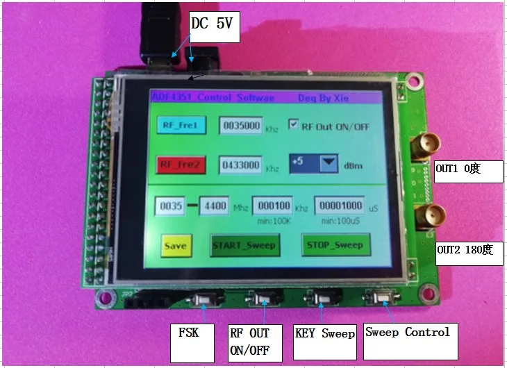 

Последняя версия ADF4351, радиочастотный источник сигнала, Φ 35M-4,4G + STM32 TFT Touch LCD