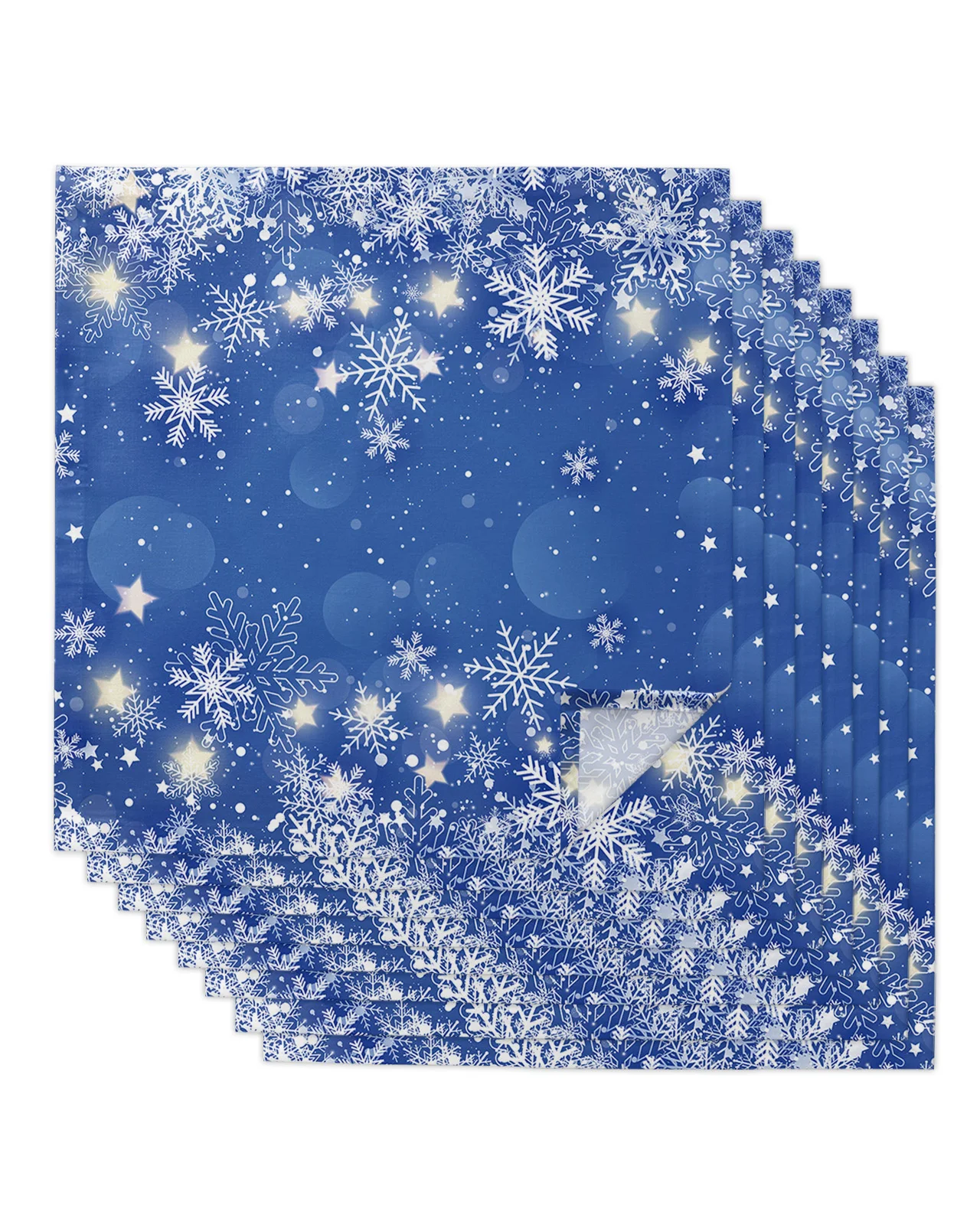 

Christmas Snowflake Blue Background Napkins Cloth Set Wedding Party Table Cloth Soft Kitchen Dinner Napkins Christmas Napkins