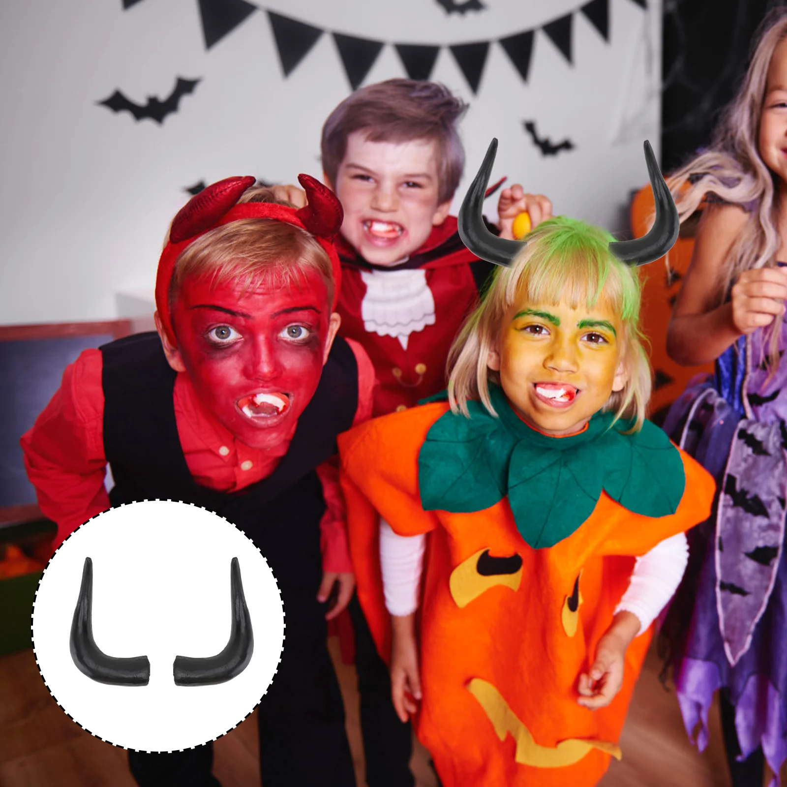 Комплект одежды платье на Хэллоуин мужская белая повязка голову с рогами быка