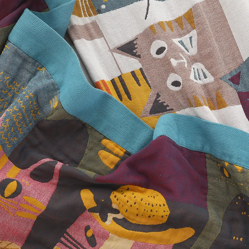 Новинка kawaii одеяло и пледы для отдыха мультяшное полотенце дивана милые кошки