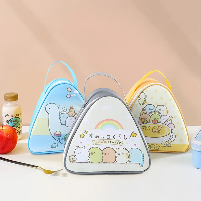 

Three-dimensional Triangle Breakfast Bag Rice Ball Shape Insulation Bag Environmentally Friendly Cute Portable Student Lunch Bag