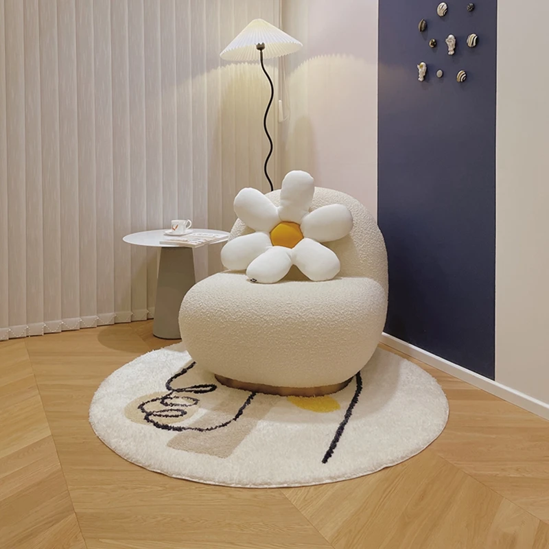 

Nordic Round Rug Bedroom Bedside Carpet Living Room Non-Slip Floor Mat Soft Plush Carpet Home Decor Furry Area Rug Simple Tapis