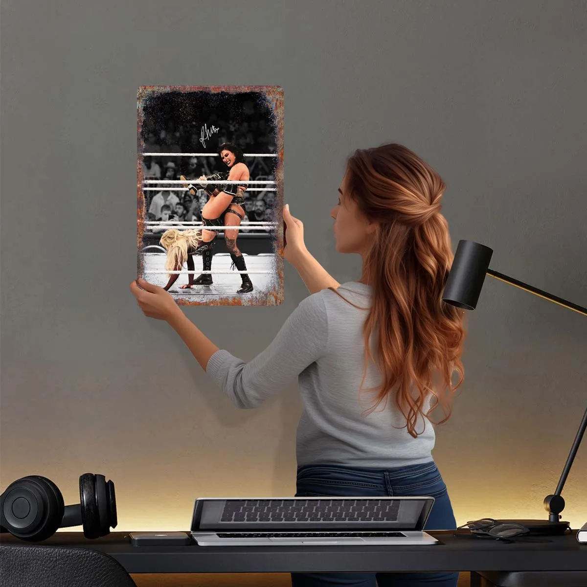 Rhea Ripley Vs Liv Morgan жестяная вывеска спортивный постер украшения для комнаты
