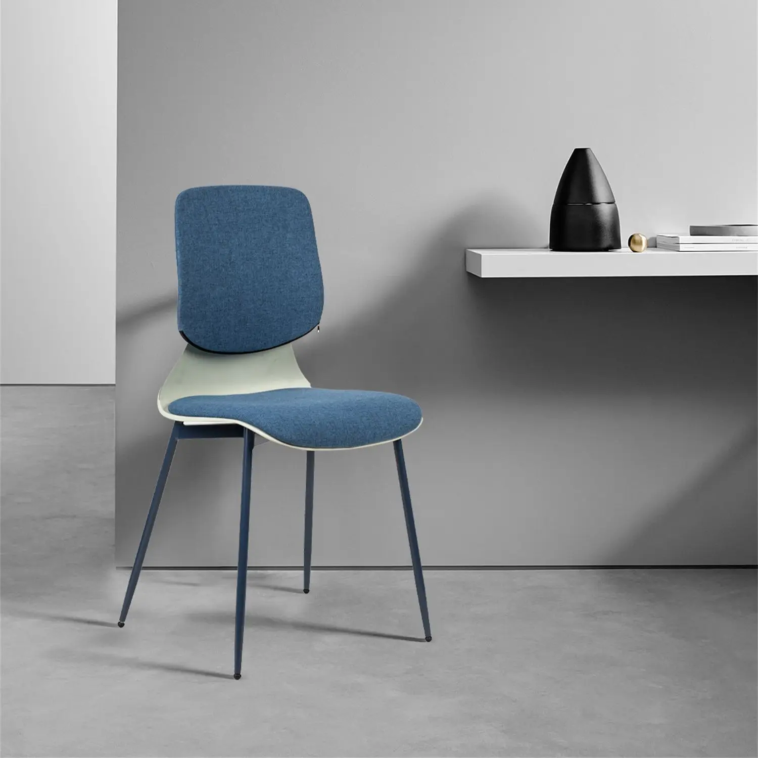 Dining Chair Double Back With Handrail Seat With Pad Cushion Tilt Degree 15° 300lbs Blue/yellow[us-stock]