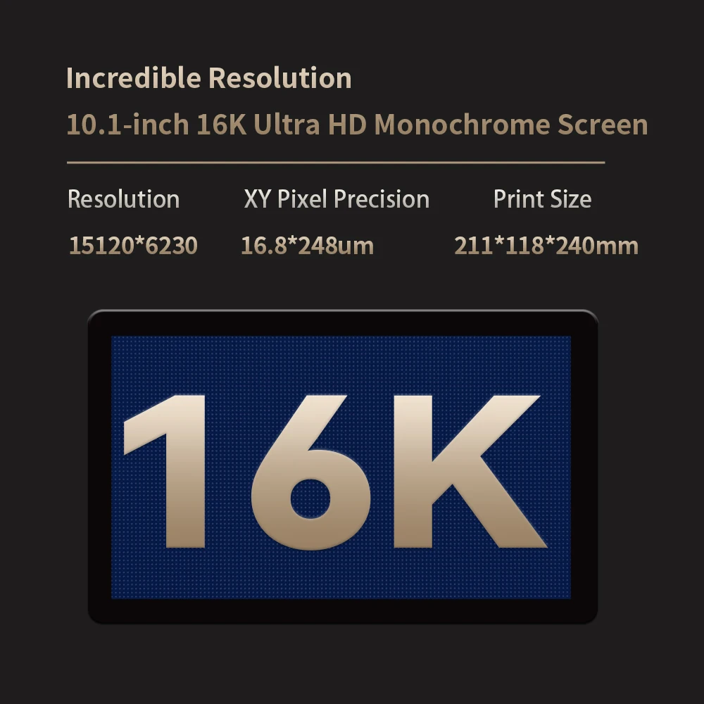 3D-принтер Antinsky Ergate 01 Pro 16K LCD для фотополимерной смолы, область печати 211x118x240 мм, с 10,1-дюймовым монохромным LCD-экраном 16K (art.: 3920dc2946c26) - 3920dc2946c26
