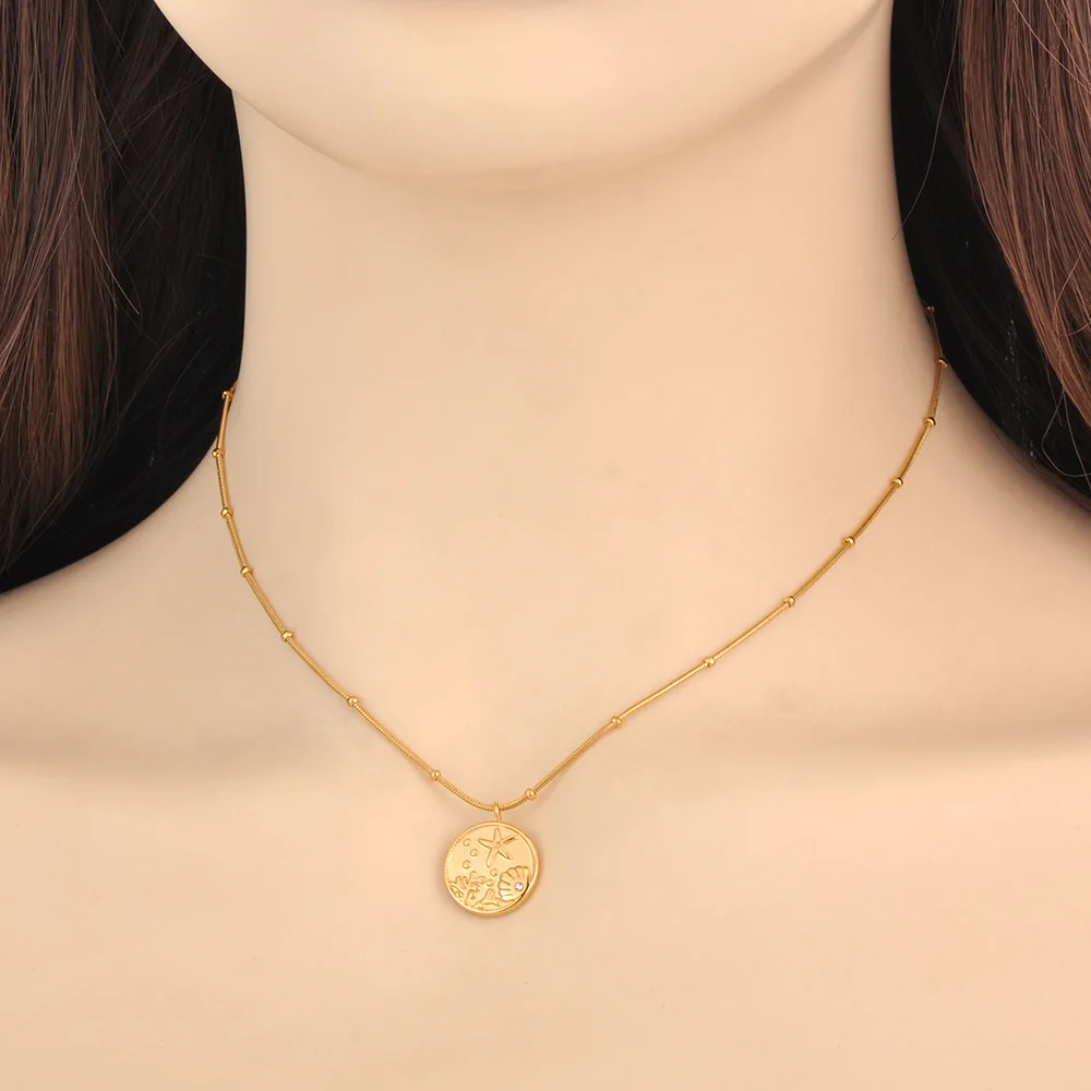 Женское Ожерелье с подвеской в виде морской звезды из ракушек и