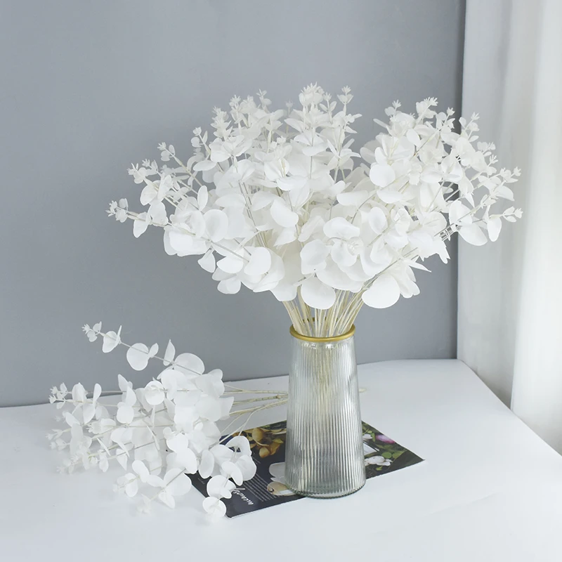 

1pc Artificial Flowers Eucalyptus Grass Eucaly Green Plant Home Wreath Decoration White Flower DIY Wedding Decoration Bouquet