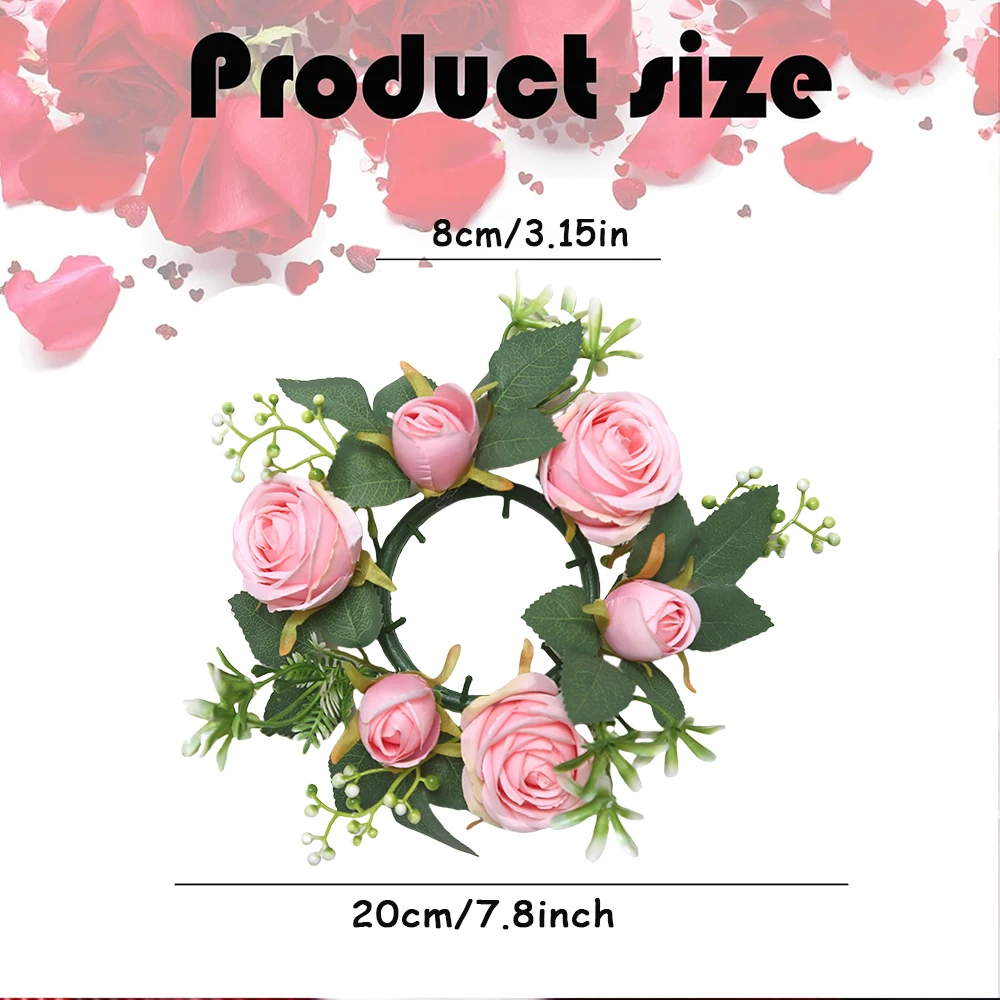 2 шт. кольцо-свеча канделябр гирлянда искусственная роза рождественские