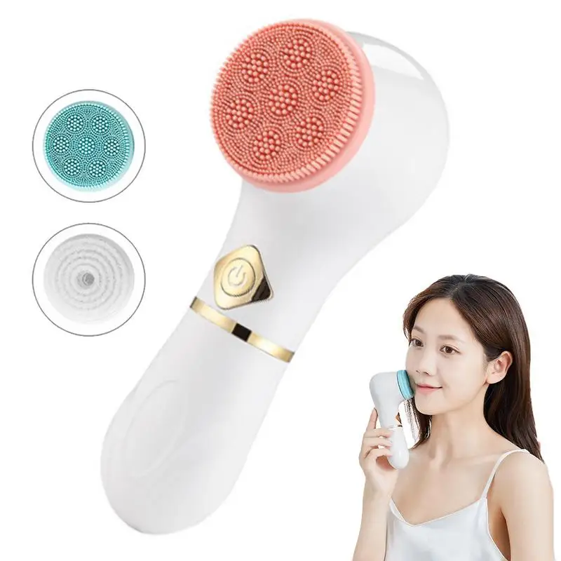 

Electric Facial Cleansing Brush Silicone Rotating Face Brush Electric Face Scrubber Deep Cleaning Skin Peeling Cleanser