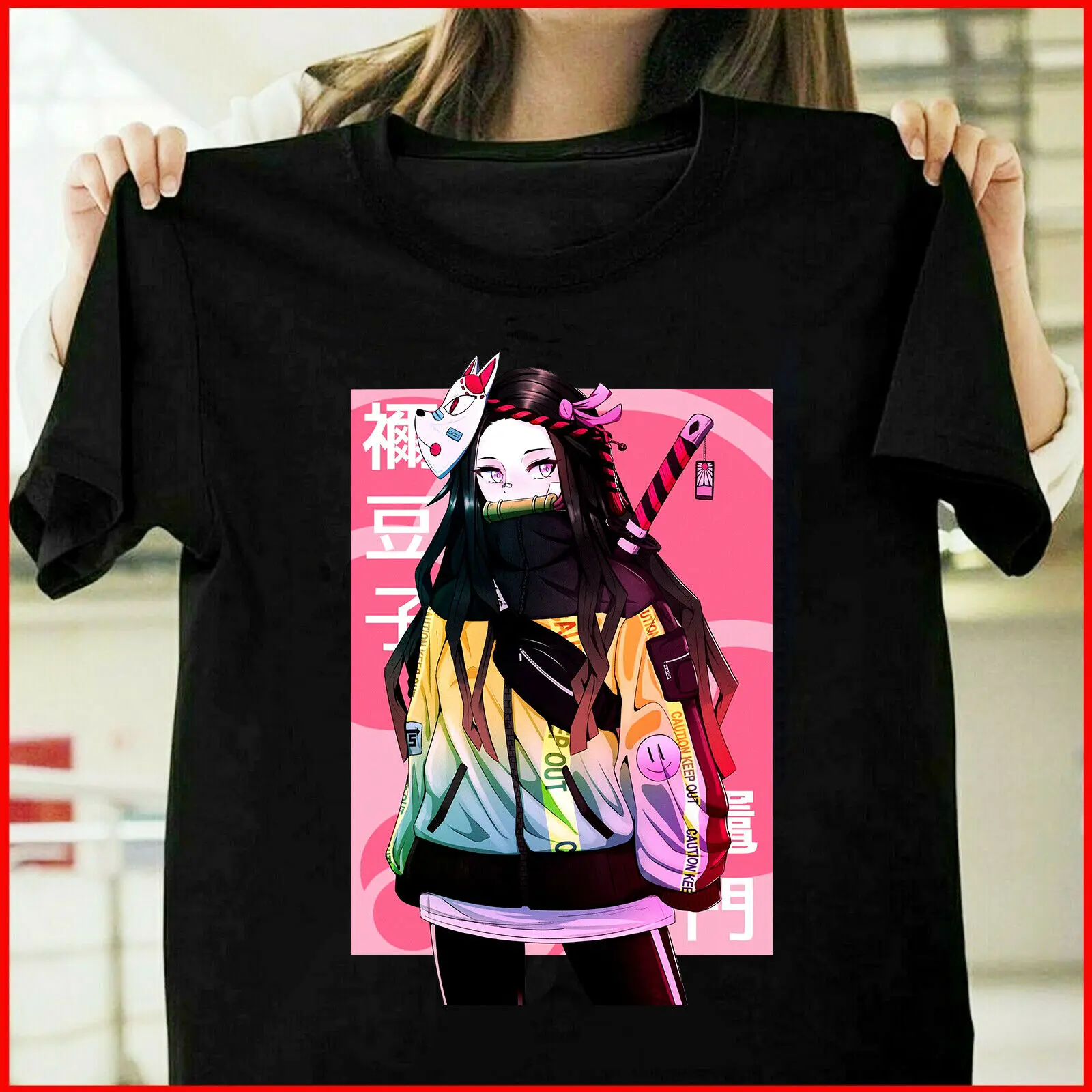 

Nezuko Kamado Kimetsu No Yaiba Kawaii Anime Waifu T Shirt Size S_3XL