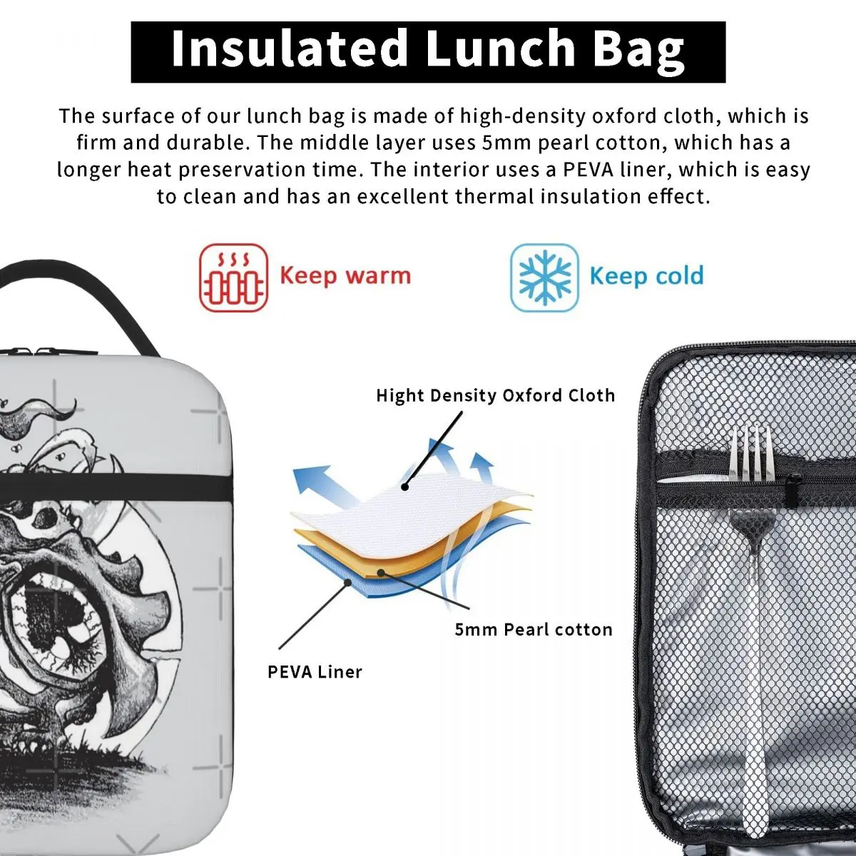 Сумка-тоут для ланча с изображением природы воинов Honeybear Термосумка