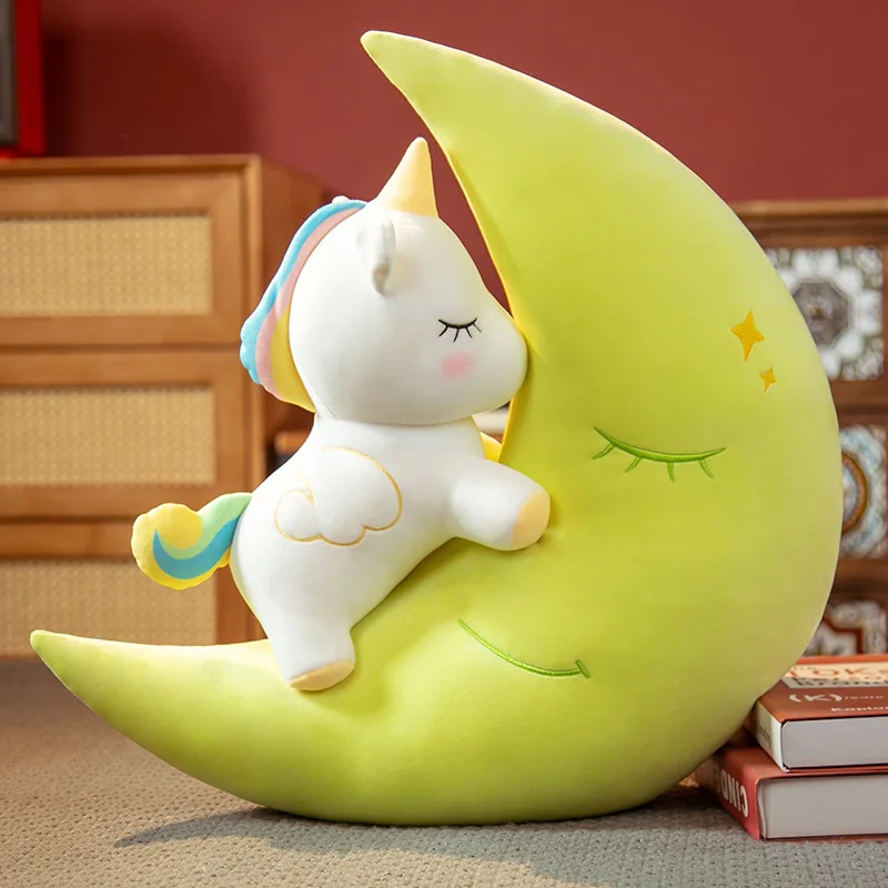 

Zqswkl 60cm cute creative moon unicorn pillow hugs plush soft toys for girls kawaii bedroom decoration anime pillows