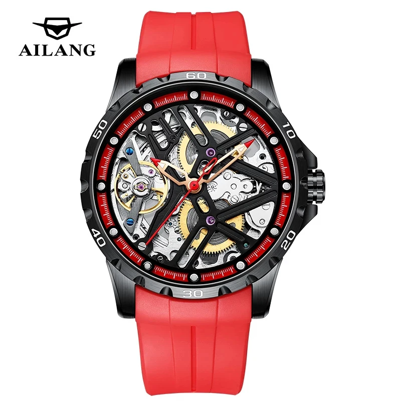 

AILANG 2023 New Brand Men's Watches Automatic Mechanical Watch Sport Clock Silicone Casual Business Wrist Watch Relogio Masculin