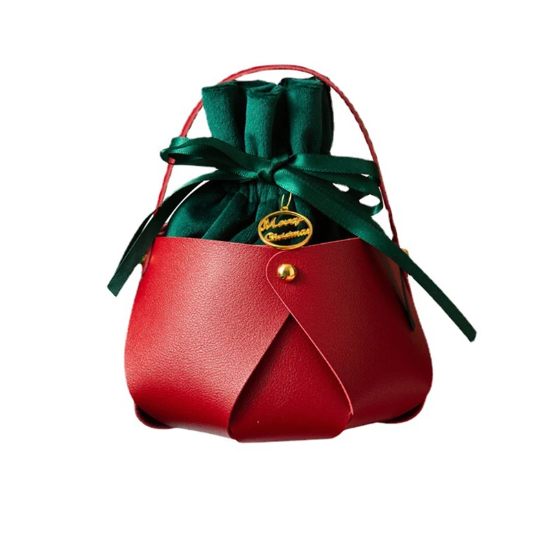 

Милый пакет для упаковки конфет на Рождество, рождественские украшения, подвесное украшение для рождественской елки, Рождественский пакет для подарка с яблоком, тканевый мультяшный