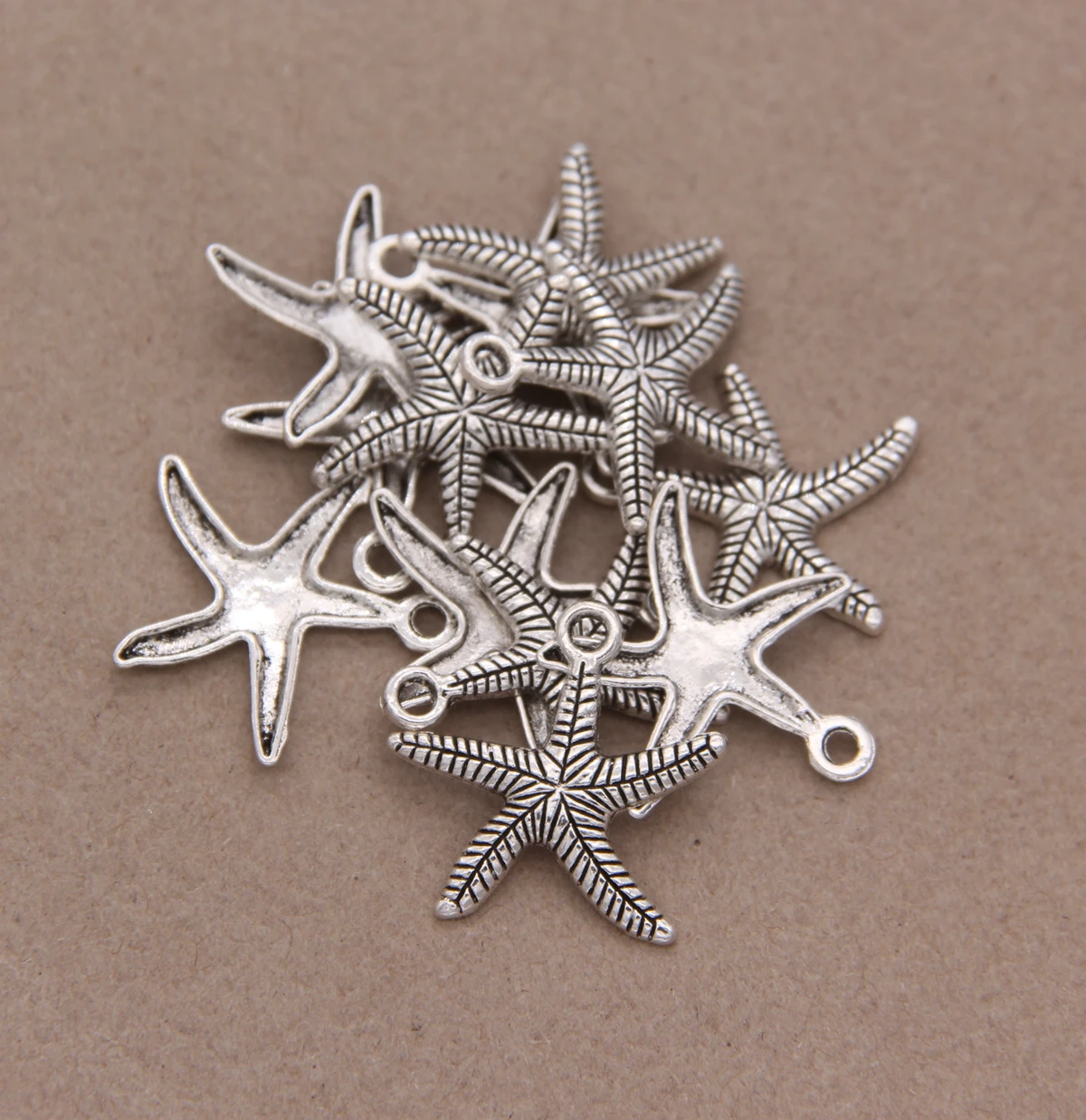 

15 шт. тибетский серебряный цинковый сплав подвеска в виде морской звезды DIY аксессуары для ожерелья браслета 25x25 мм