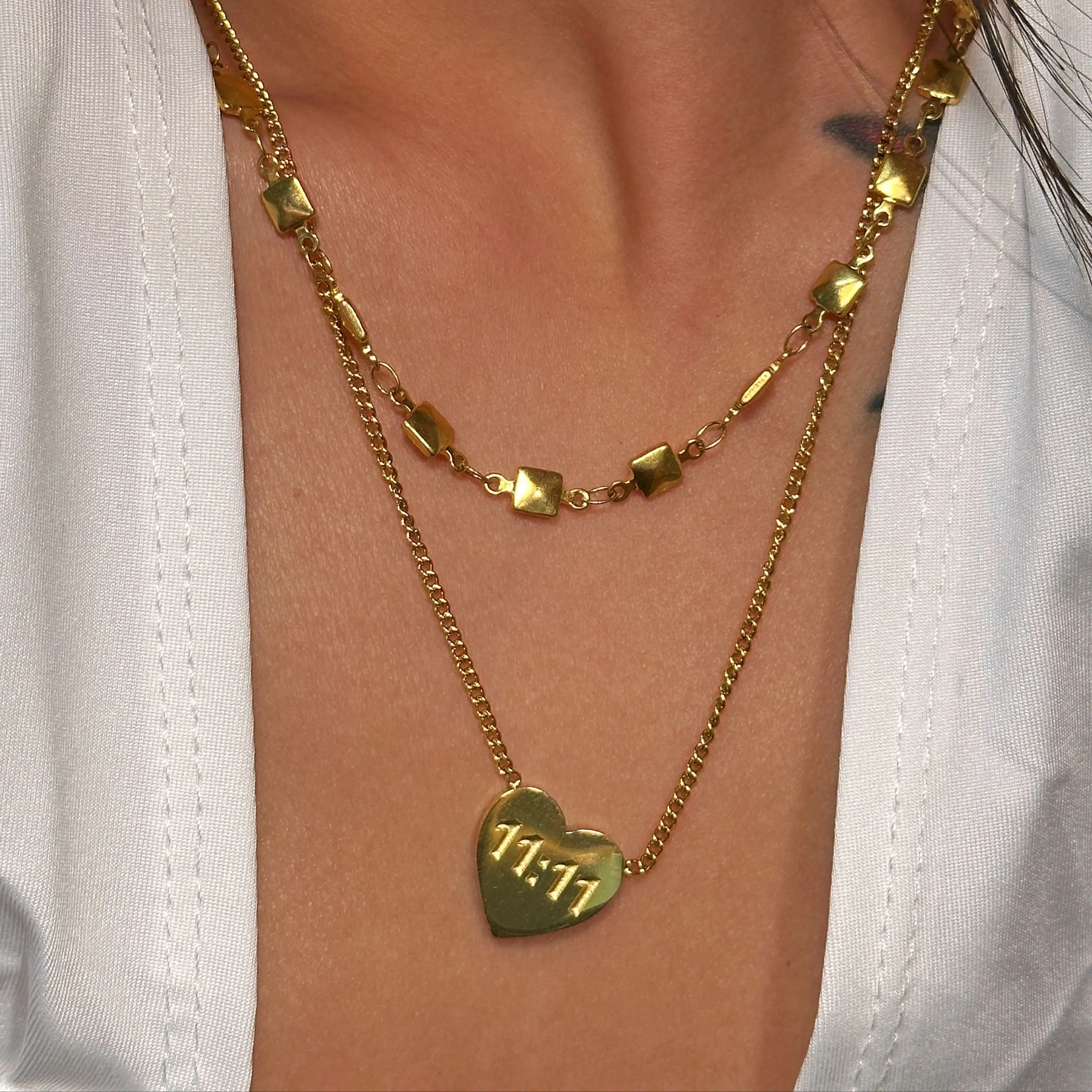 Женская подвеска в виде сердца из нержавеющей стали