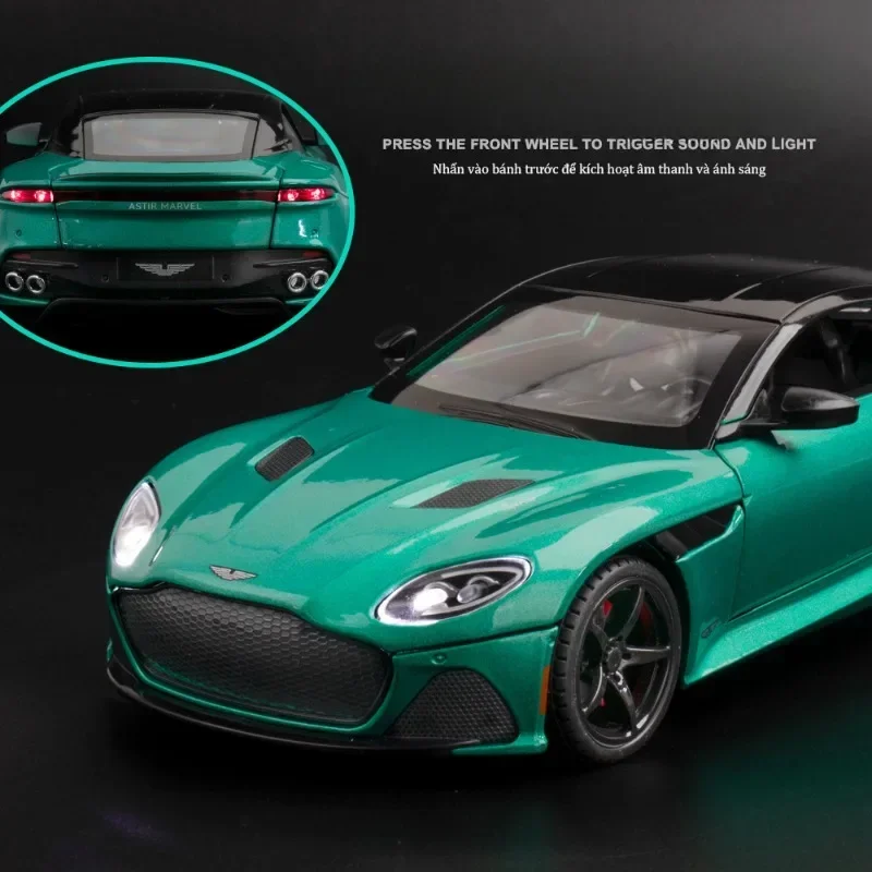 Модель автомобиля Aston Martin DBS Superlaggera из сплава в масштабе 1:22 литой металлический