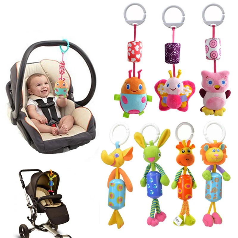 

Toy sozzy cute animal kids ratlle baby mobile bed hanging wind chime ring bell plush doll toy