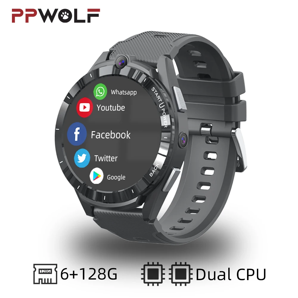 PPWOLF 2022 Новый 4G LTE Android Умные часы 6 + 128G Двойной процессор Слот для SIM-карты Wi-Fi APP
