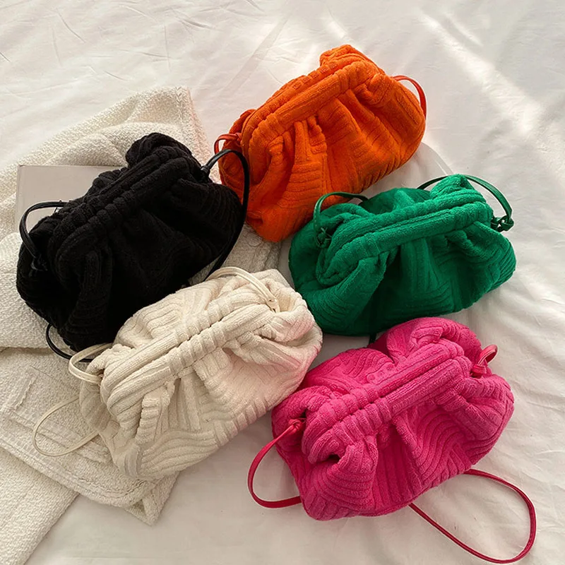 

Fashion Shoulder Crossbody Bags Brand Handbags Popular Portable Messenger Bag Towel Bag Corduroy Small Clutch for Women