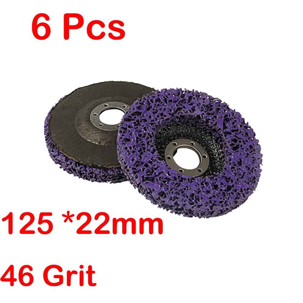 

2/6Pcs Coral Disc 100*16mm/125*22mm/115*22mm Poly Strip Disc Abrasive Wheel Paint Rust Removal Clean For Angle Grinder 46 Grit