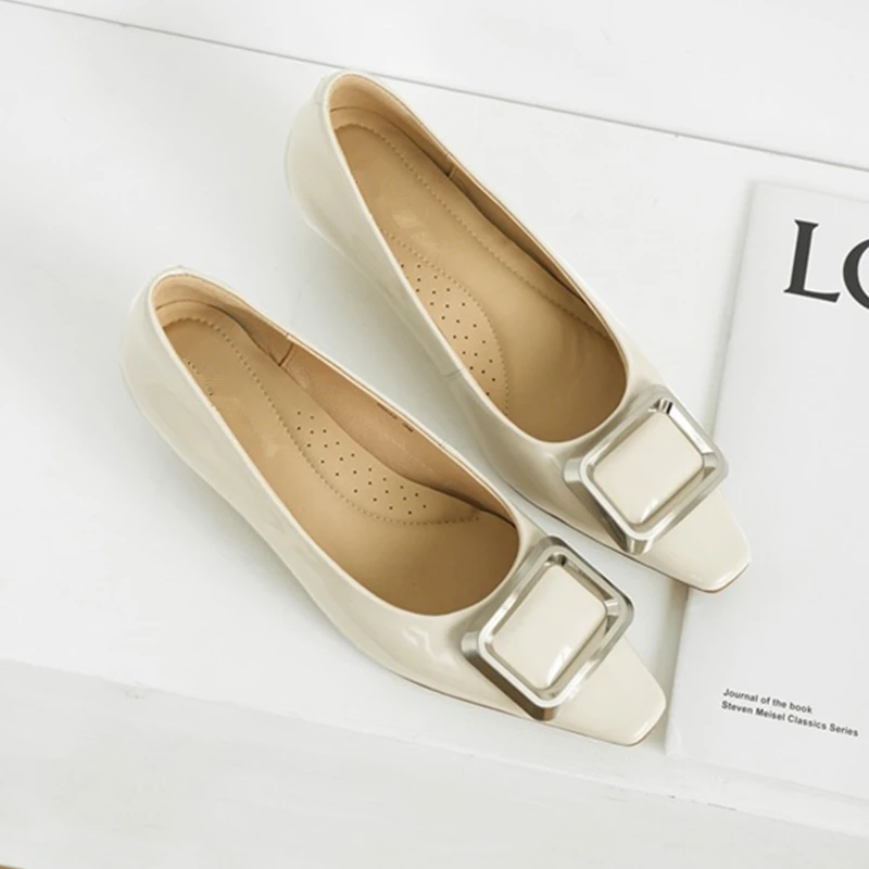 Увязанные французские офисные женские элегантные золотые квадратные пряжки на