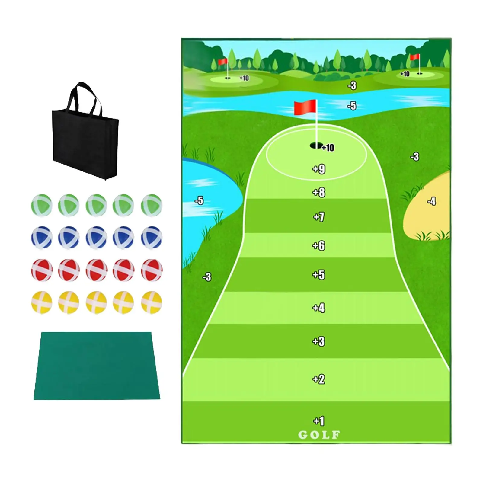 

Golf Hitting Mat Training Exerciser with Balls Golf Game Set for Home Alignment