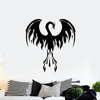 fire phoenix wall stickers fantastic bird forks of flame door window decals vinyl bedroom living room home decor murals dw13752