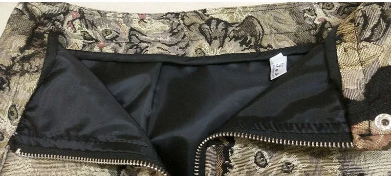 Женская мини-юбка-карандаш с вышивкой высокой талией |