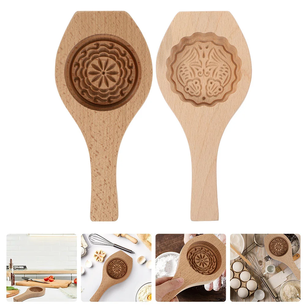 

2Pcs Reusable Creative Molds Moon Cake Molds for Bakery Home