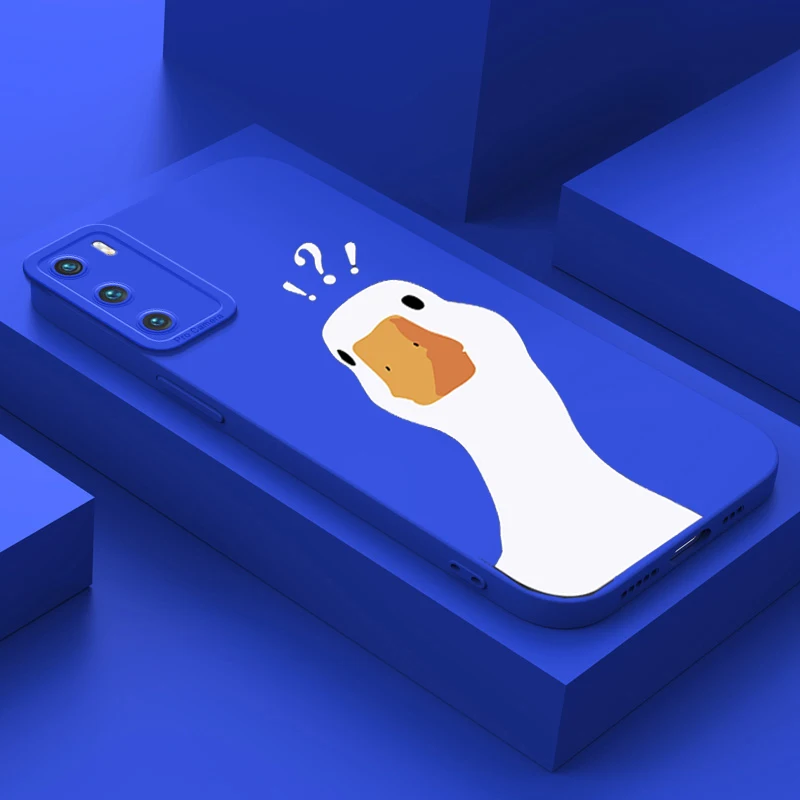 

Cute Cartoon Duck Case For Huawei P30 Lite P40 P50 Pro Y7A Honor 30 20 50 9X Pro Y9 Prime 2019 P Smart Z Plus 2021 Nova 5T Cover