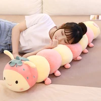 cute fruit caterpillar doll plush toy comforts children sleeping pillow long pillow little girl doll