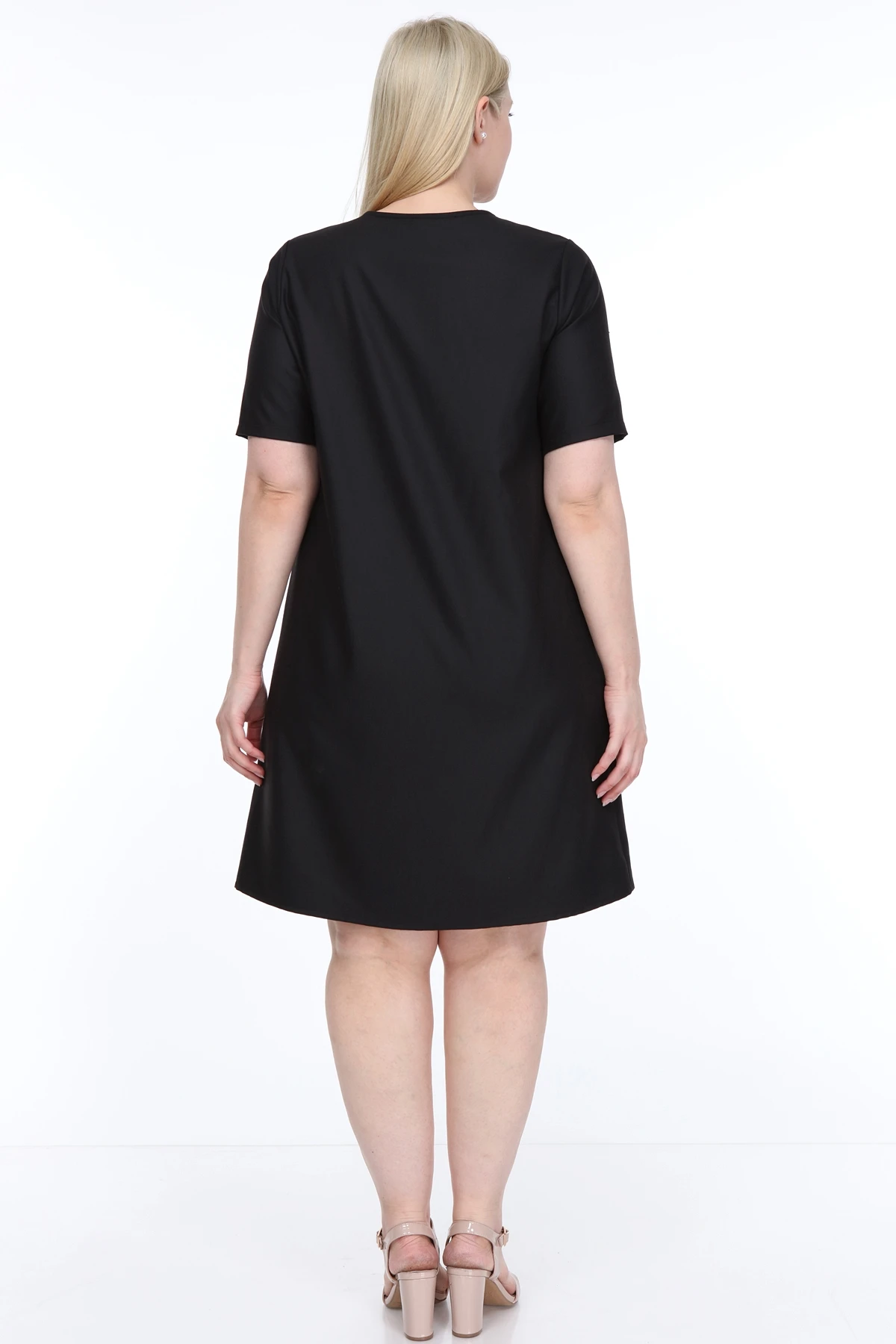

Lir Women Large Size Colar with Eyelet Dress Black L1622