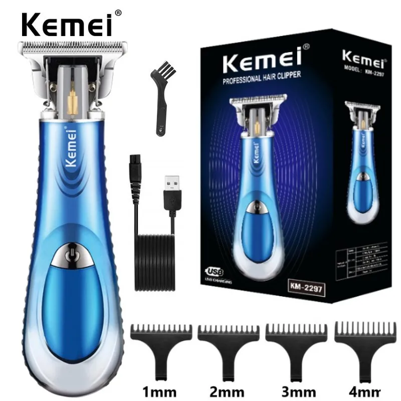 Kemei T9 Zero Gapped Hair Trimmer Cordless Professional T-Bl