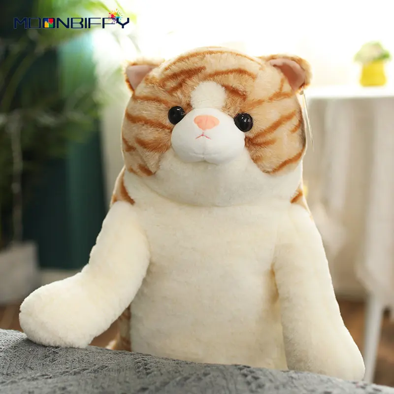 

28/40/50cm Like Real Fatty Cats Doll Plush Toy Striped Lazy Cat Kitten Plushie Peluche Fuzzy Comforting Kids Animal Gift Snuggly